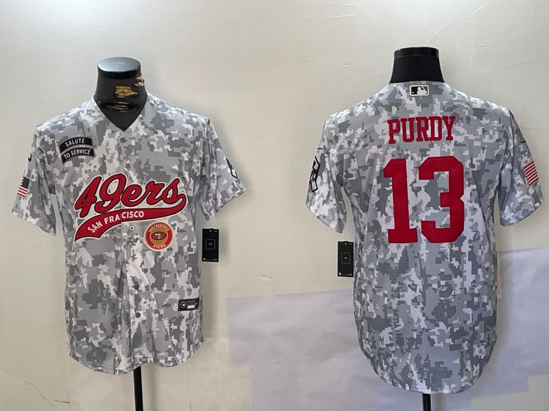 Men San Francisco 49ers #13 Purdy Nike Arctic Camo 2024 Salute to Service Limited NFL Jersey style 5->san francisco 49ers->NFL Jersey